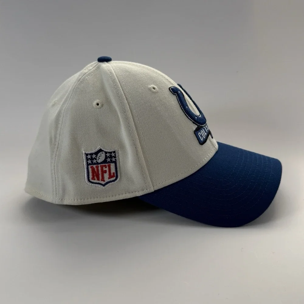 Indianapolis Colts AFC Hat New‎ Era 39THIRTY Stretch Fit Cap Medium/Large White